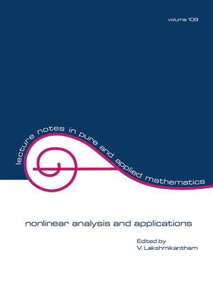 cover image of nonlinear analysis and applications